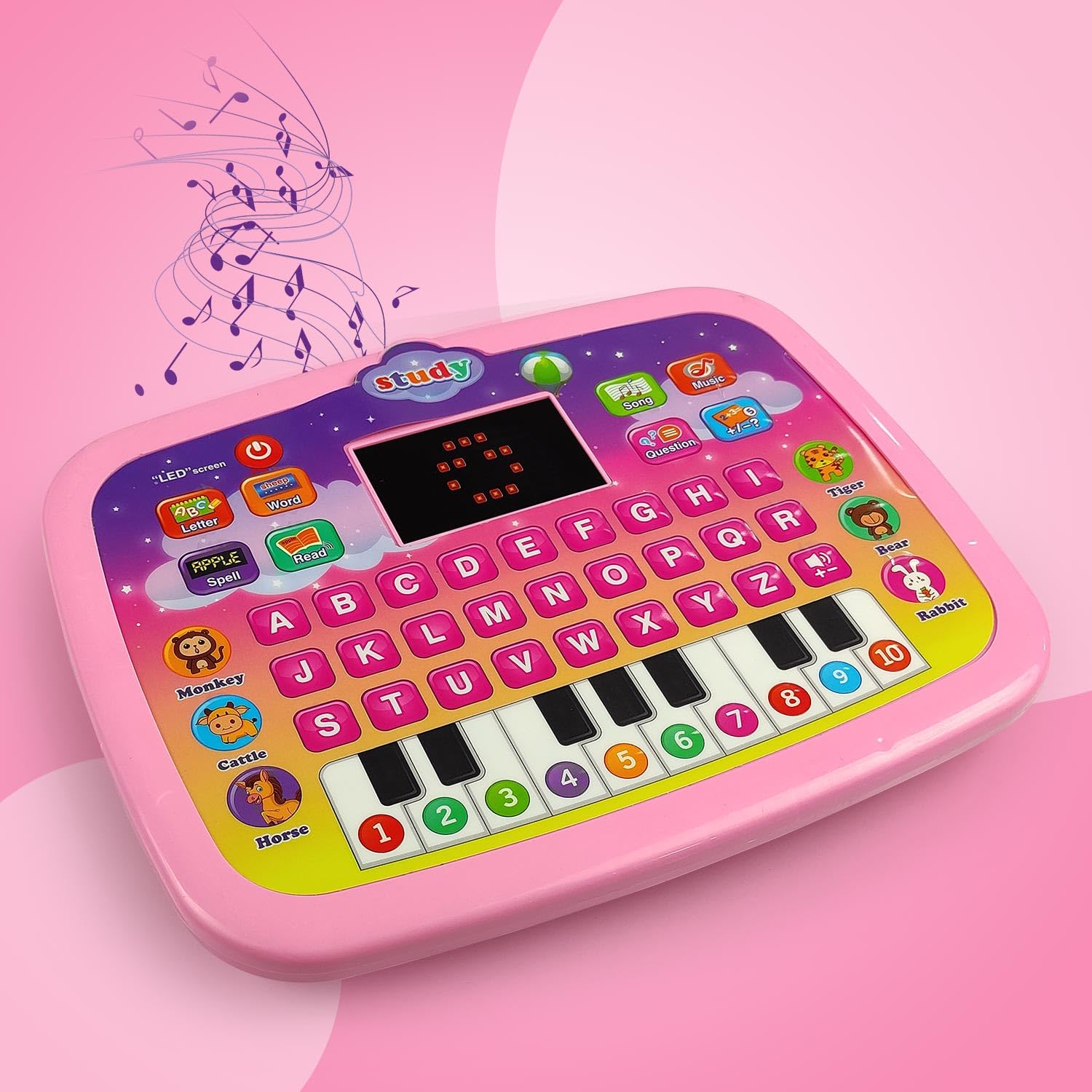 Educational Computer for Kids , Intelligence Game Toy with Sound for Kids , Computer with Led Screen , Music Toys , Piano Computer , Best Gift for Kids