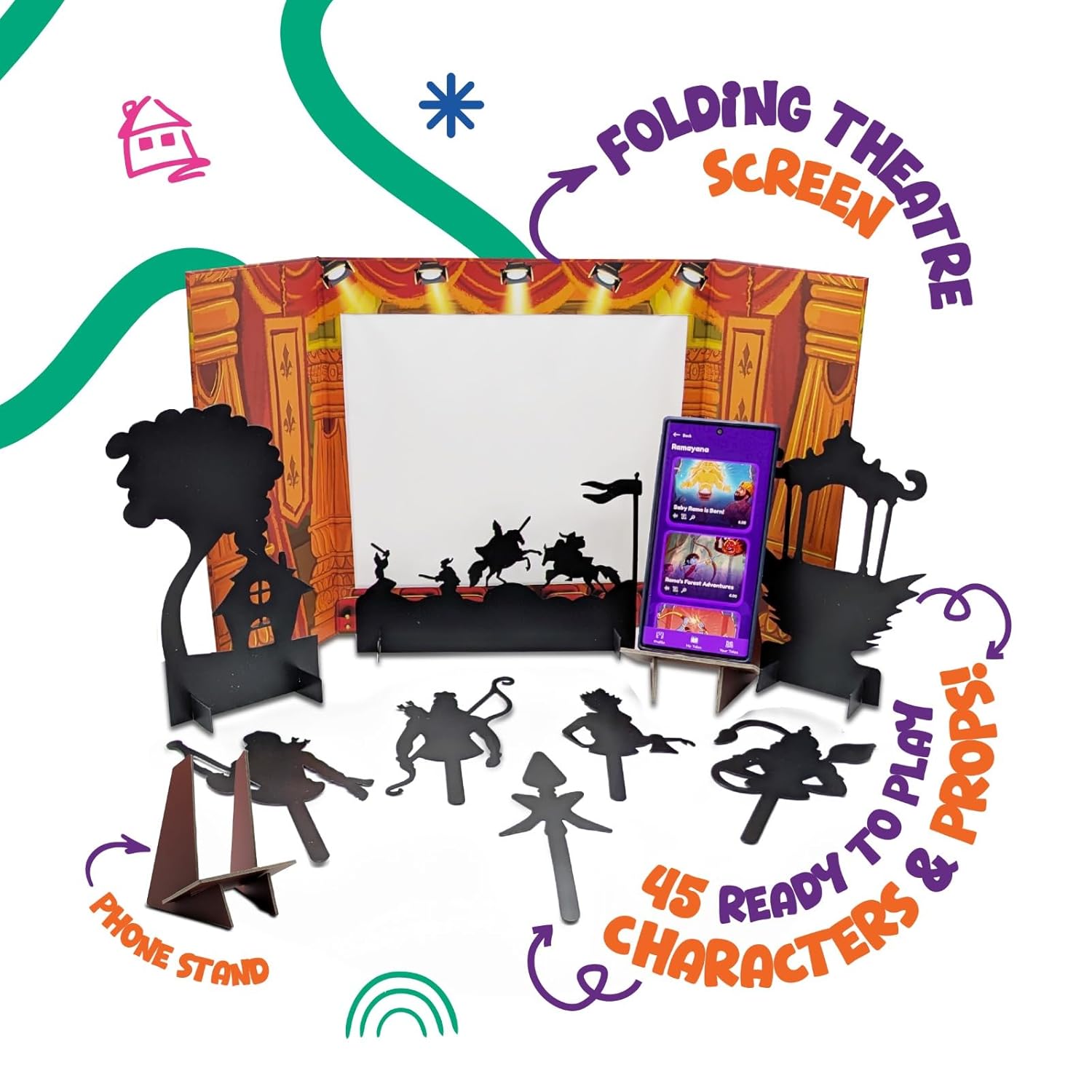 iOTales iOTales ShadowBox Ramayana | Storytelling STEAM Kit for Kids 4 –10 Years | Indian Mythology Educational Toy | Light & Sound DIY Craft | Gift for Boys & Girls