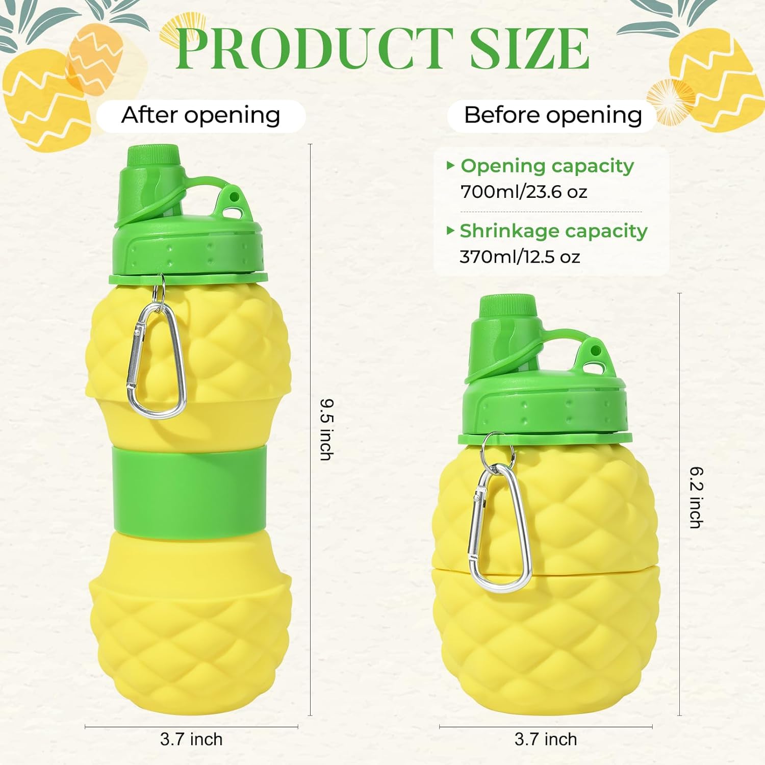 Collapsible Water Bottles - Silicone Foldable Portable Water Bottles (700ml)