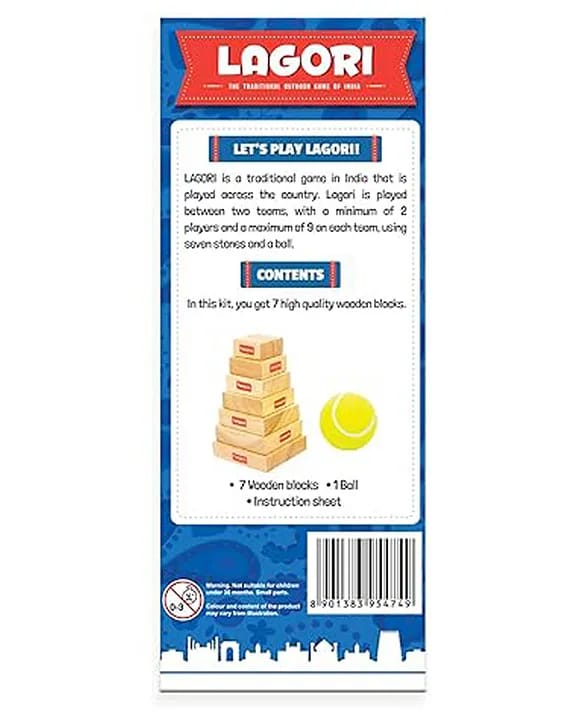 Funskool Lagori Sports Game: The Traditional Outdoor Game for Kids - Multicolour