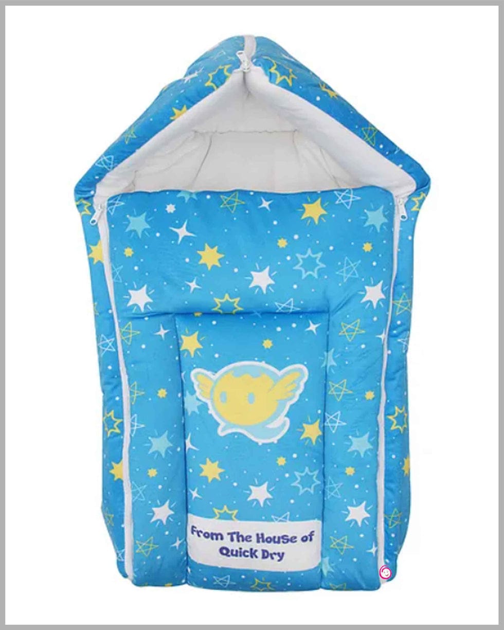 Quick Dry Baby Wrapper cum Carry Bed - Star Print
