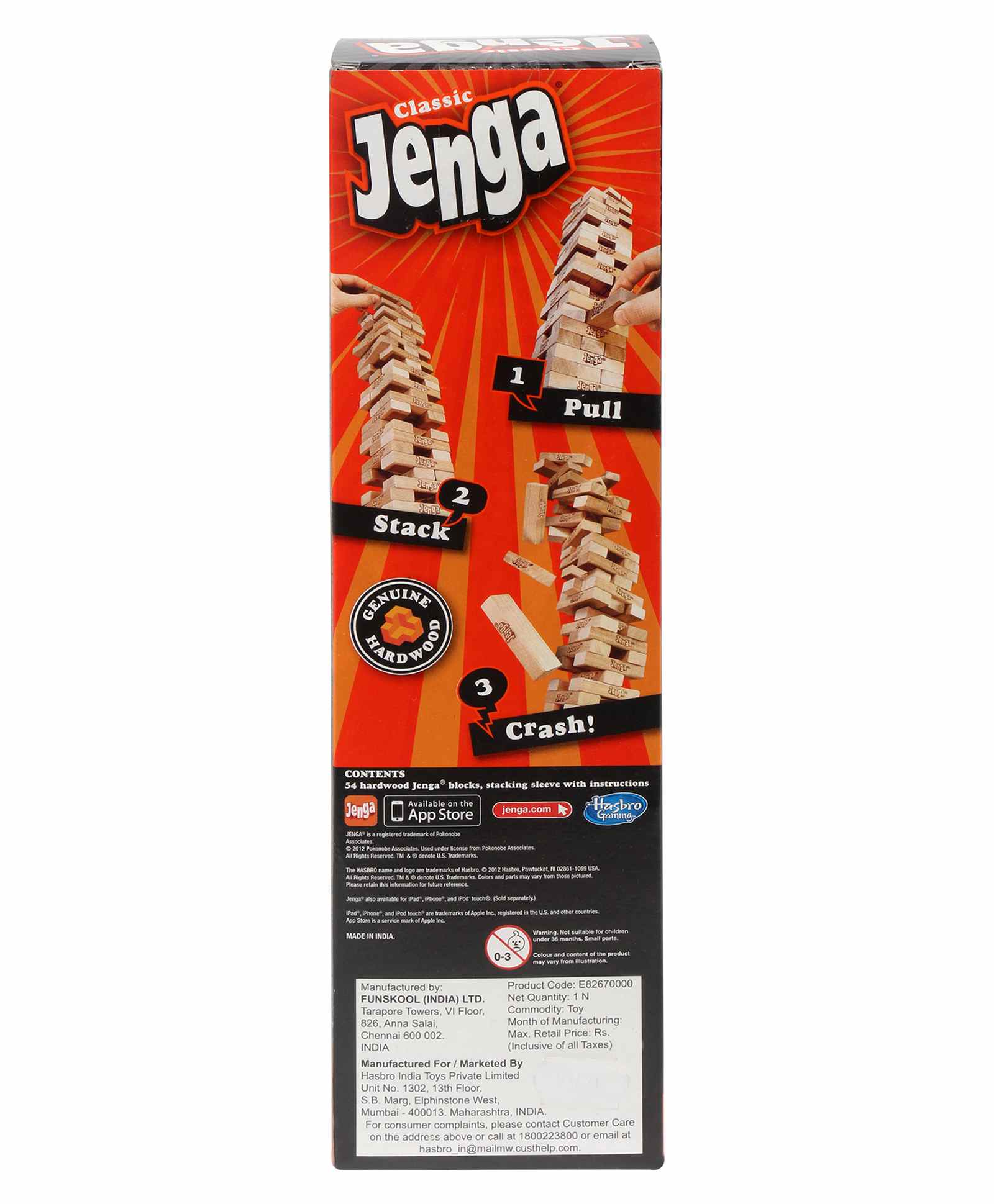 Hasbro Jenga Classic Game - Multicolor