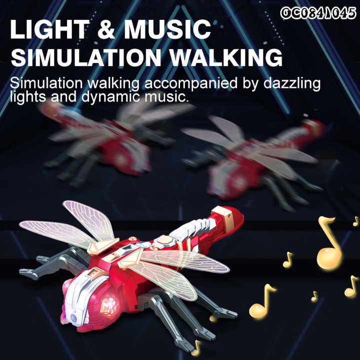 Interactive Dragonfly Toy - Spray and Dancing Robot Insect with Music for Kids