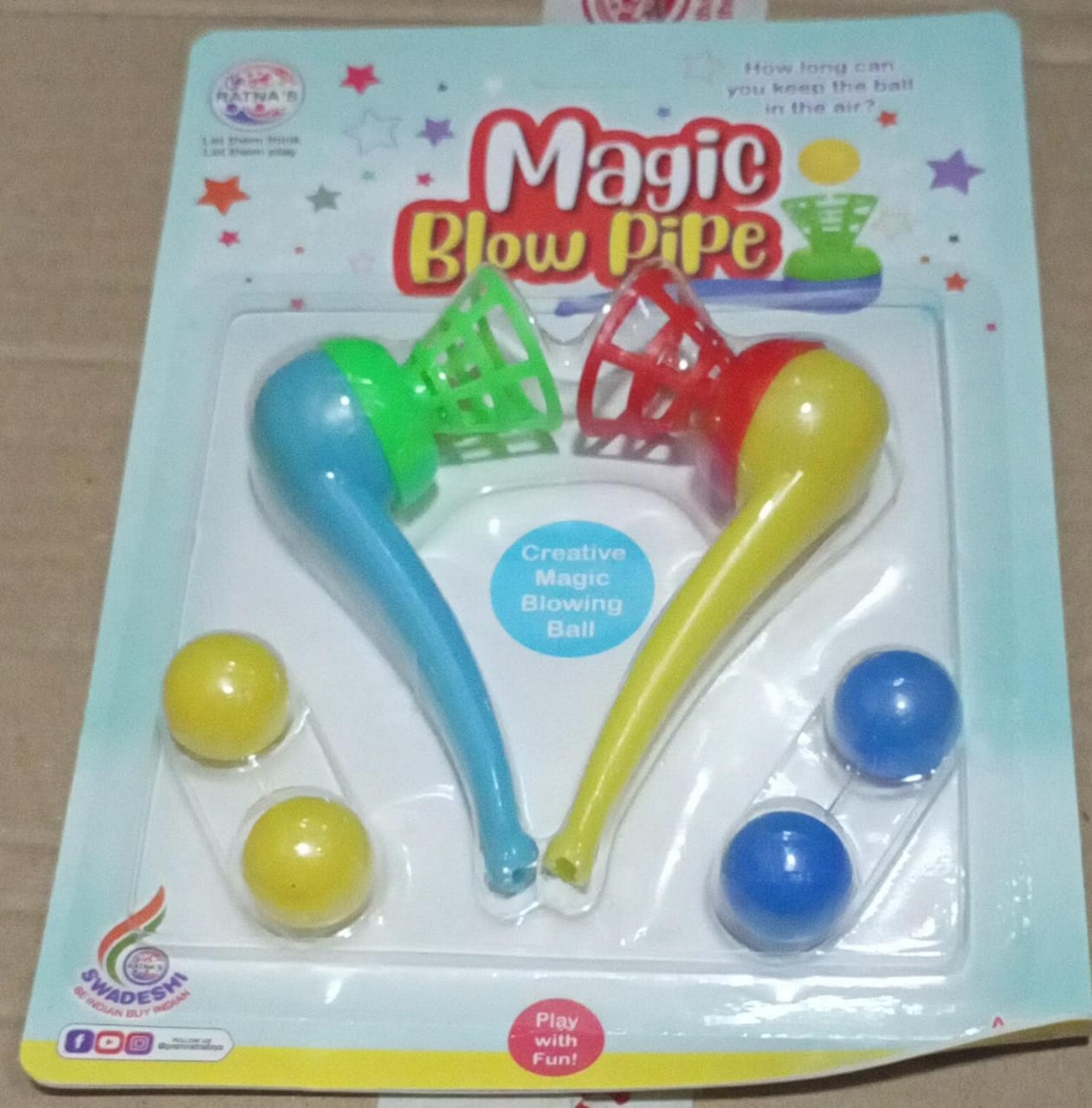 RATNA'S Creative Magic Blow Pipe Set for Kids - Multicolor