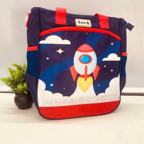 Kawaii-Q Accessories Space Rocket Astronaut Theme Multipurpose Bags – Activity Bag for Kids, Waterproof Sling Bag