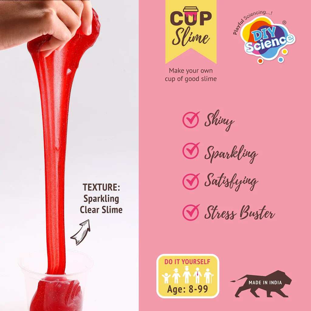 DIYScience Sparkling Strawberry Jam Slime Kit, Make Super Shiny and Stretchy Slime, Strawberry Scented Slime Glue, Activator Gel, Strawberry Slice Toppings