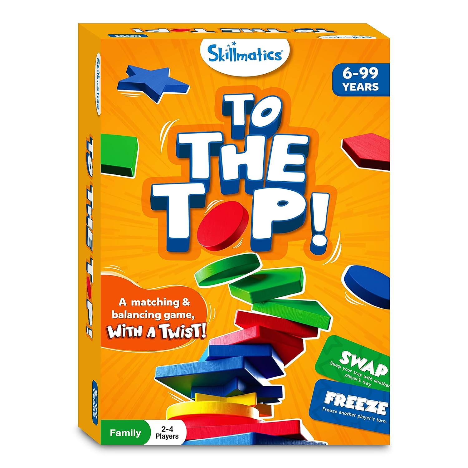 Skillmatics Board Game - 2 The Top, Matching & Balancing Game With A Twist