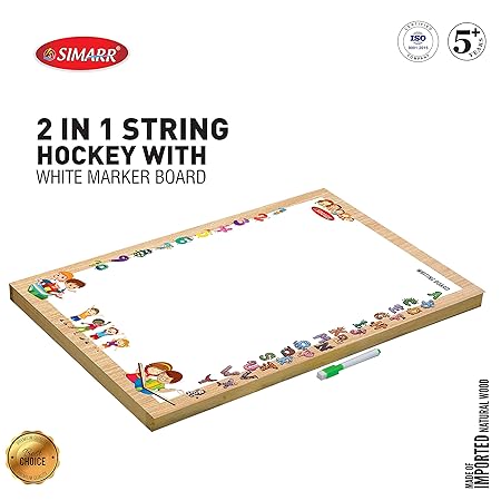 Simarr: 2 in 1 String Hockey with White Marker Board - Multicolor