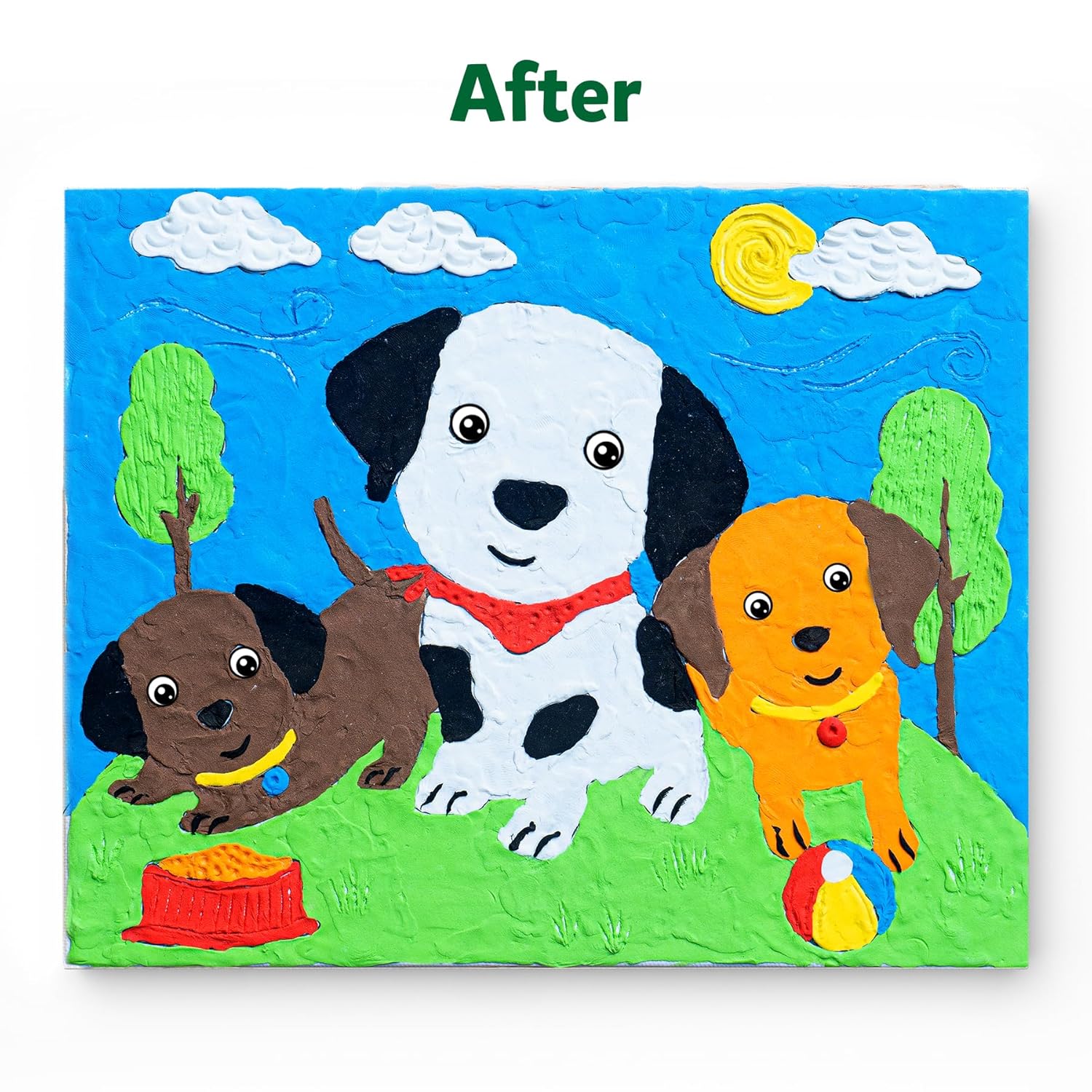 Skillmatics Art & Craft Kit - Colour with Clay, No Mess Art, Create A Clay Canvas of Pups at The Park