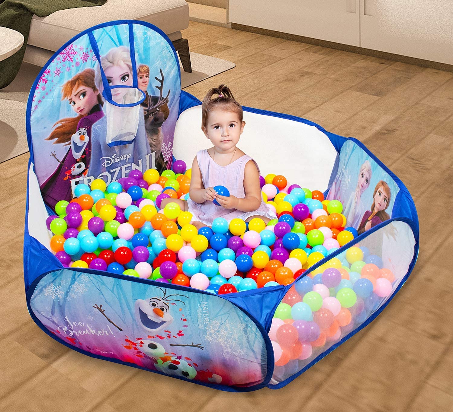 iToys Theme Disney Frozen Baby Ball Pool for Kids with Ball Pit Foldable Play Tent Indoor Outdoor Toys for Kids