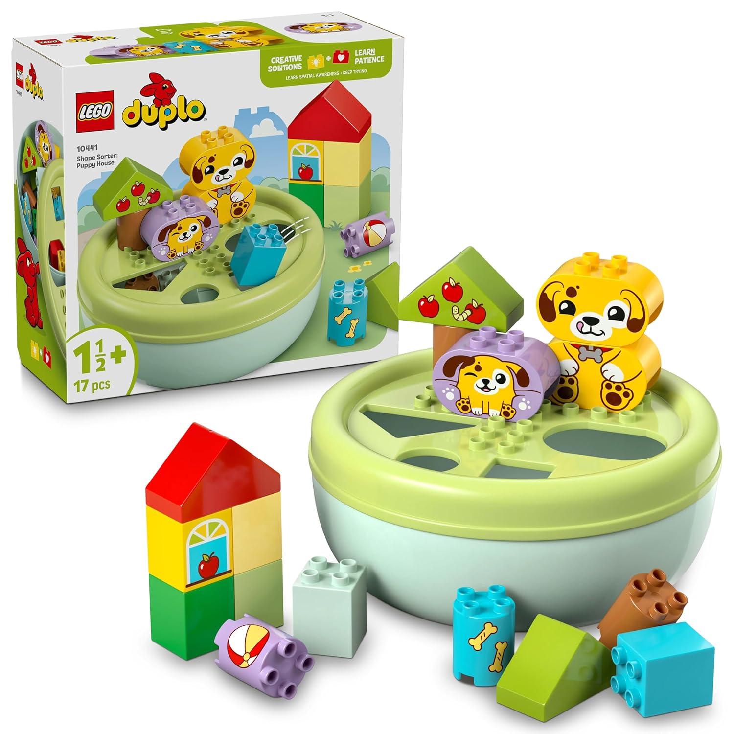 LEGO DUPLO My First Shape Sorter: Puppy House Toddler Learning Toy 10441 Building Blocks Toys for Gift for Boys and Girls