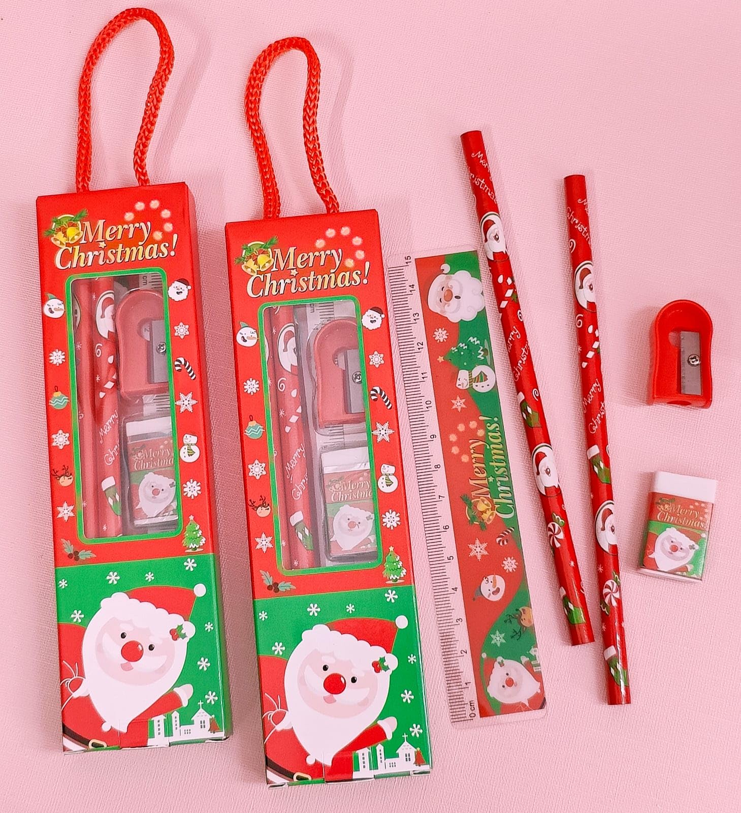 Cots and Cuddles Stationery 4 in 1 Combo Kit for Kids - Multicolor - Christmas Themed