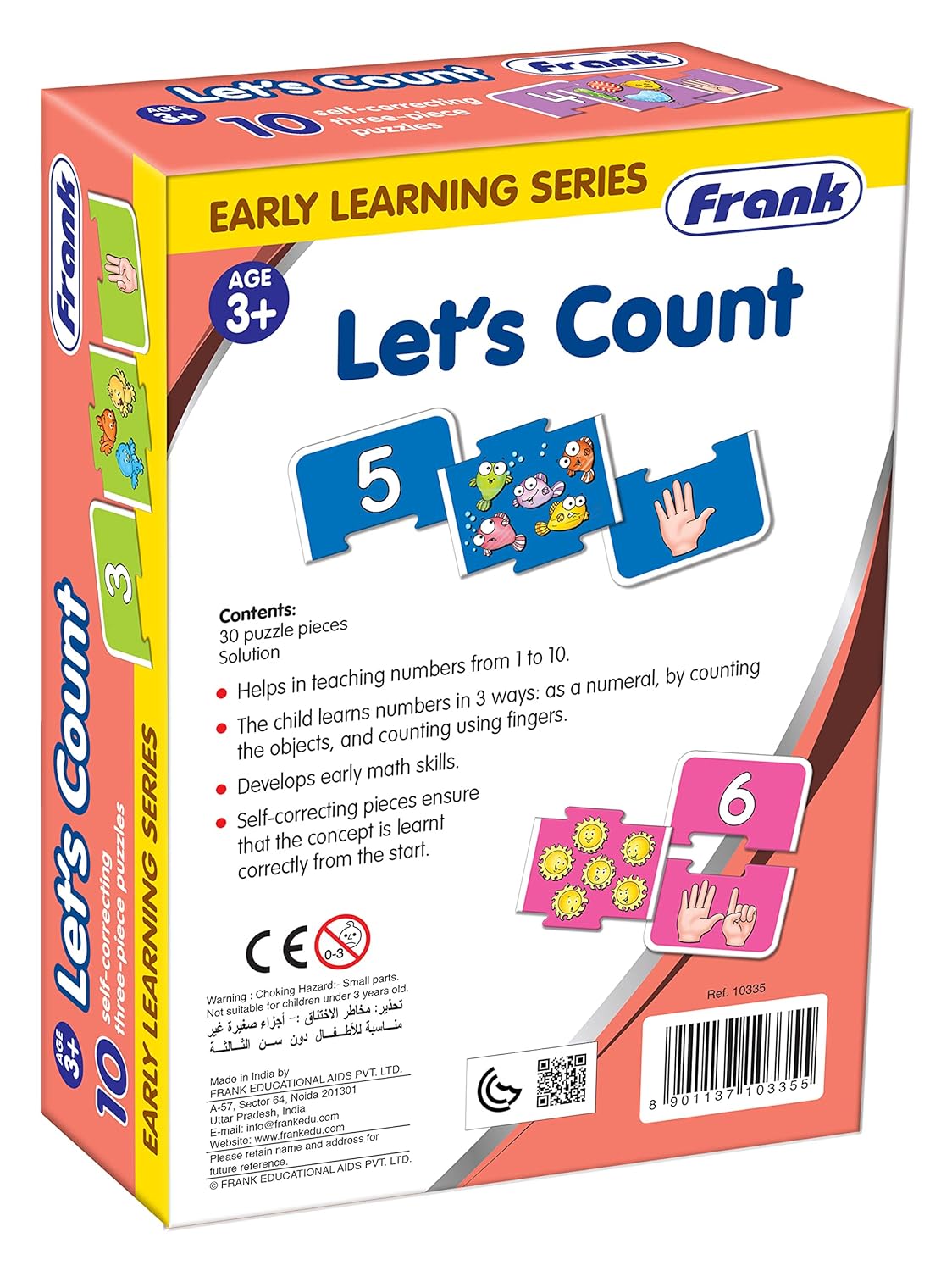 Frank Let's Count Jigsaw Puzzle for Kids, 10 Self-Correcting | Fun and Educational Toys | Brain Booster Kids Games