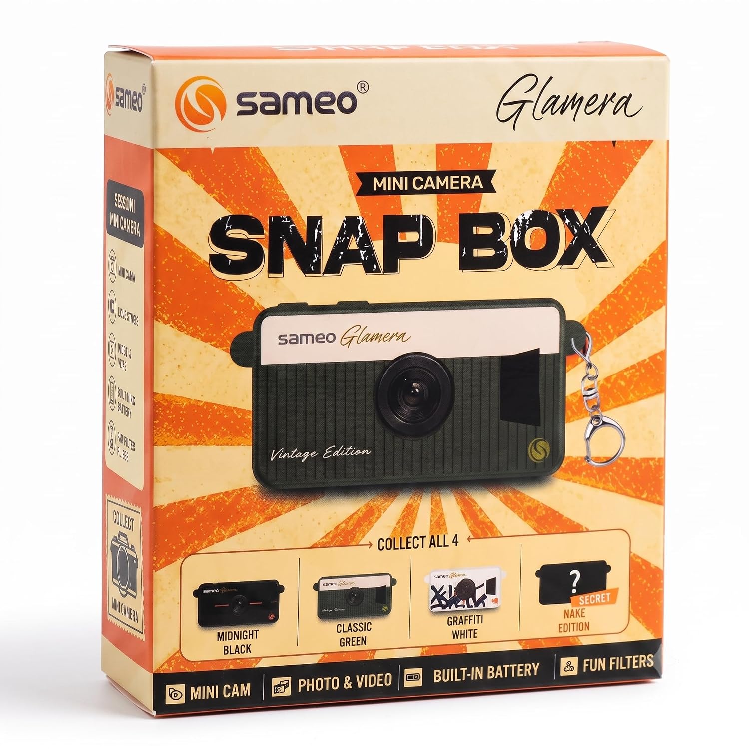Sameo Glamera Blind Box Keychain Mini Digital Camera - 1pc - Assorted
