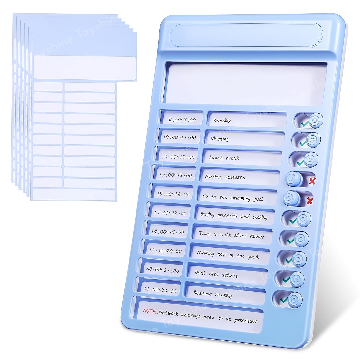 Portable Self-Discipline Chores Chart|Schedule Tracker with 15 Pcs Blank Paper Sliding Morning Routine Planner|Daily Checklist Board Perpetual Planning Reminder for Home School Office - Assorted