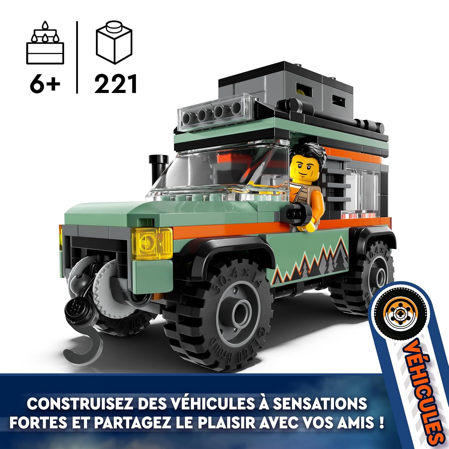 LEGO City Off-Road 4x4 Mountain Truck Adventure Toy 60447 Building Blocks Toys for 6+ Gift for Boys and Girls