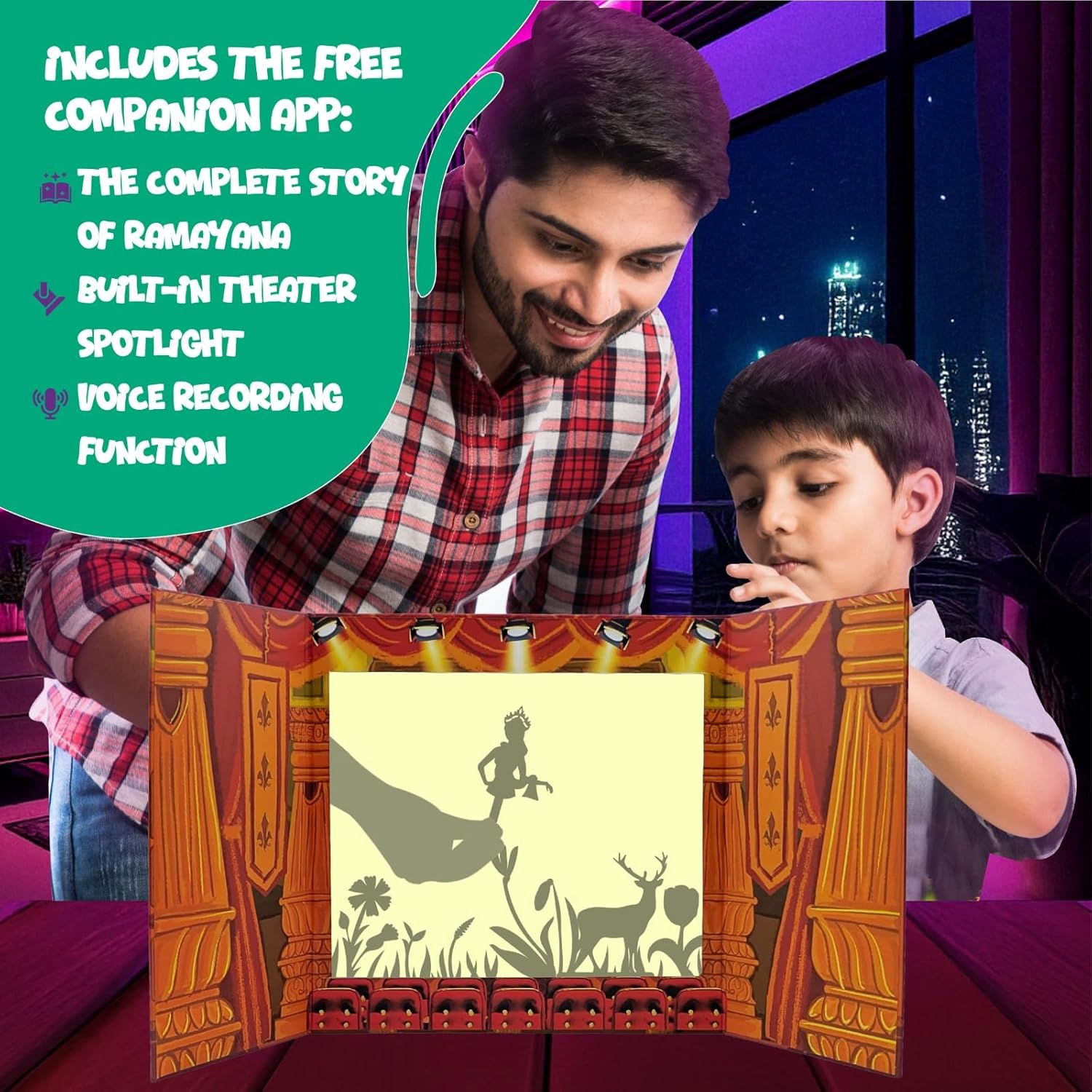 iOTales iOTales ShadowBox Ramayana | Storytelling STEAM Kit for Kids 4 –10 Years | Indian Mythology Educational Toy | Light & Sound DIY Craft | Gift for Boys & Girls