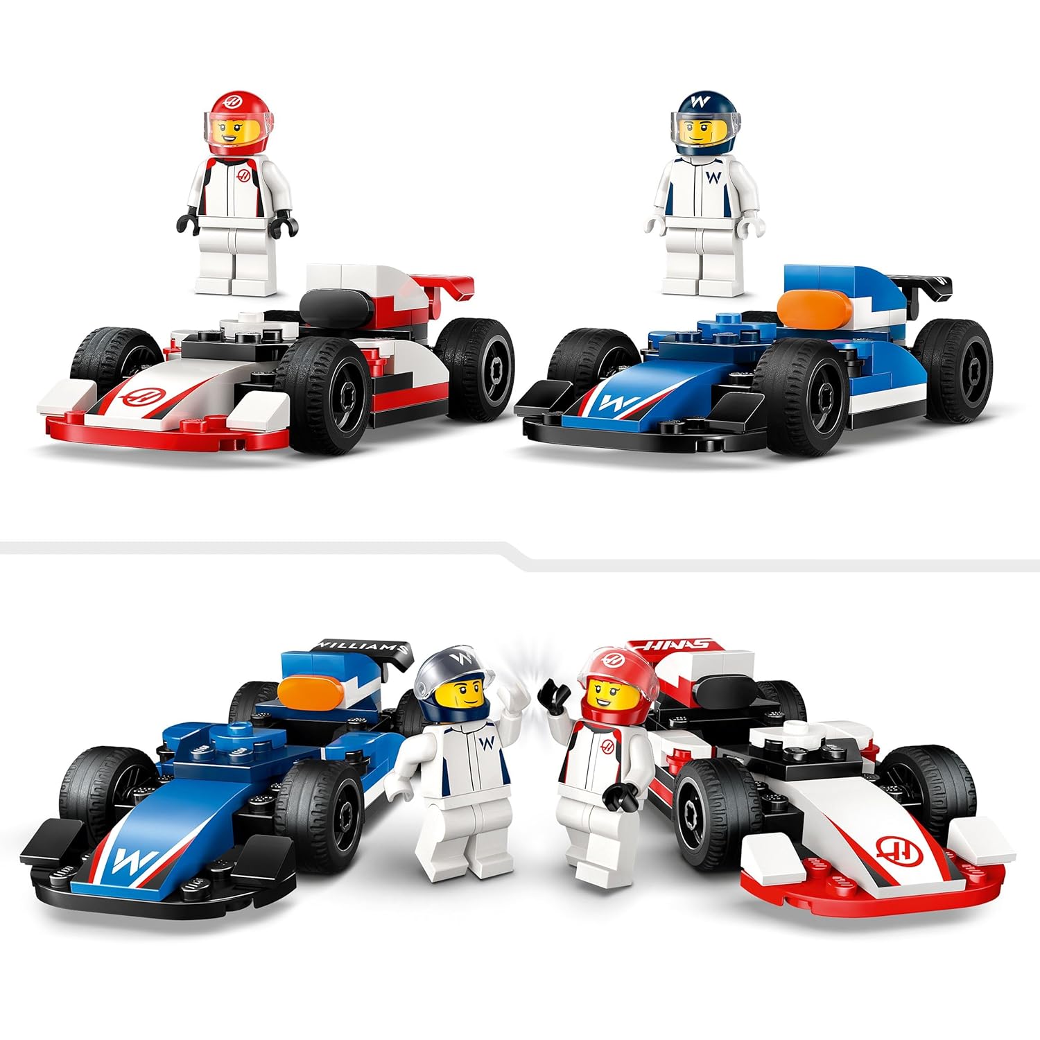 LEGO City F1 Williams Racing & Haas F1 Race Cars Vehicle Toy Set 60464 Building Blocks Toys for 4+ Gift for Boys and Girls