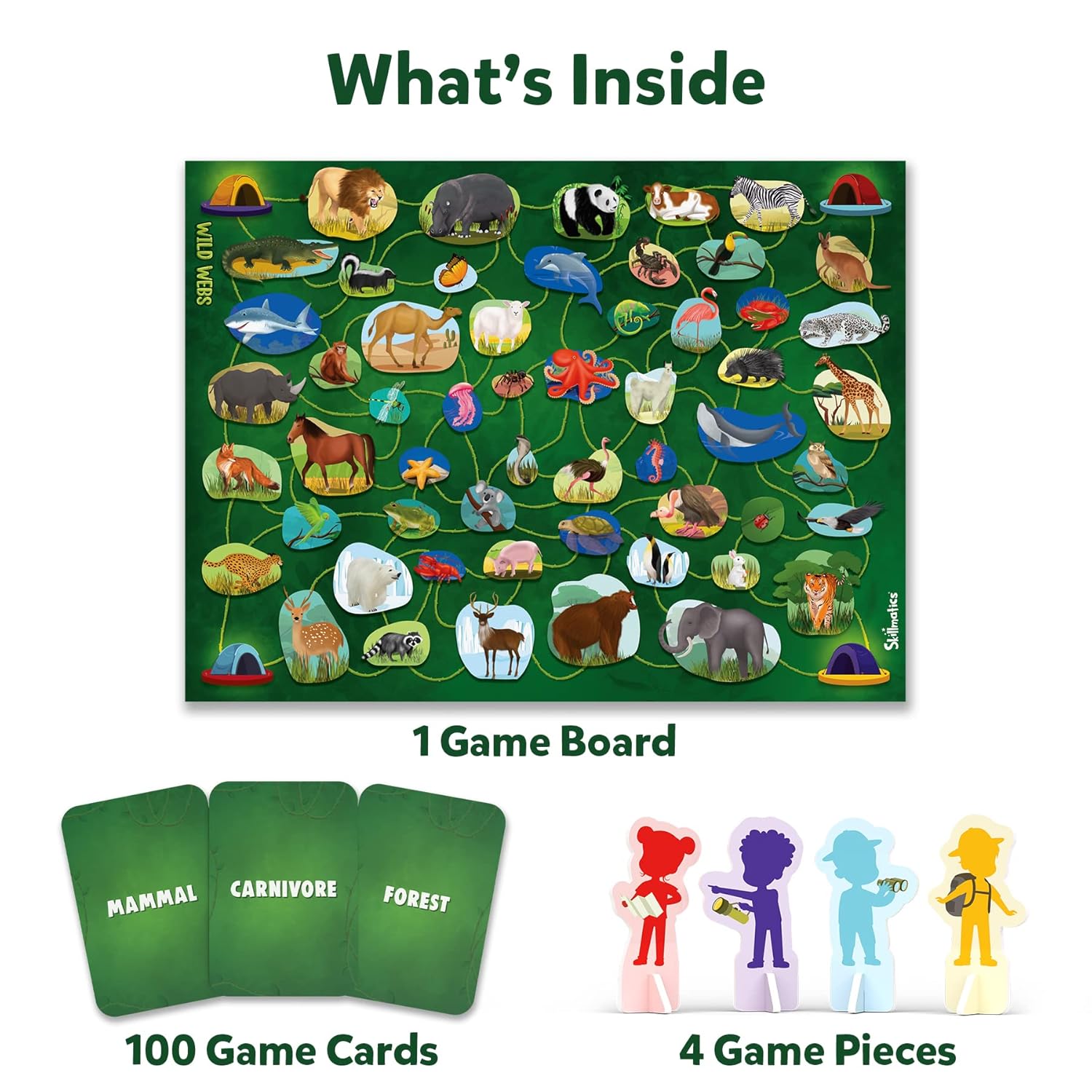 Skillmatics Board Game - Wild Webs, Animal Learning Game