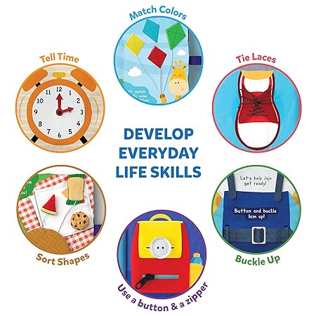 Skillmatics Quiet Book - Sensory Activity Book With 11 Interactive Daily Activities For Kids