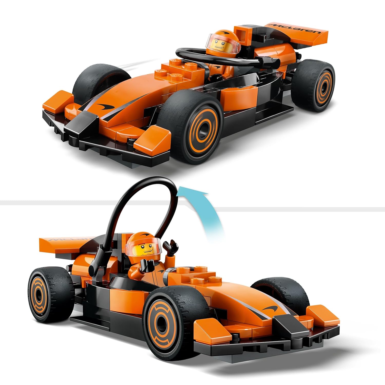 LEGO City F1 Driver with McLaren Race Car Mini Vehicle Toy Playset 60442 Building Blocks Toys for 6+ Gift for Boys and Girls