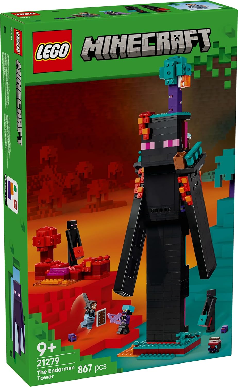 LEGO Minecraft The Enderman Tower Toy for Kids, Gamer Gift 21279 Building Blocks Toys for 9+ Gift for Boys and Girls