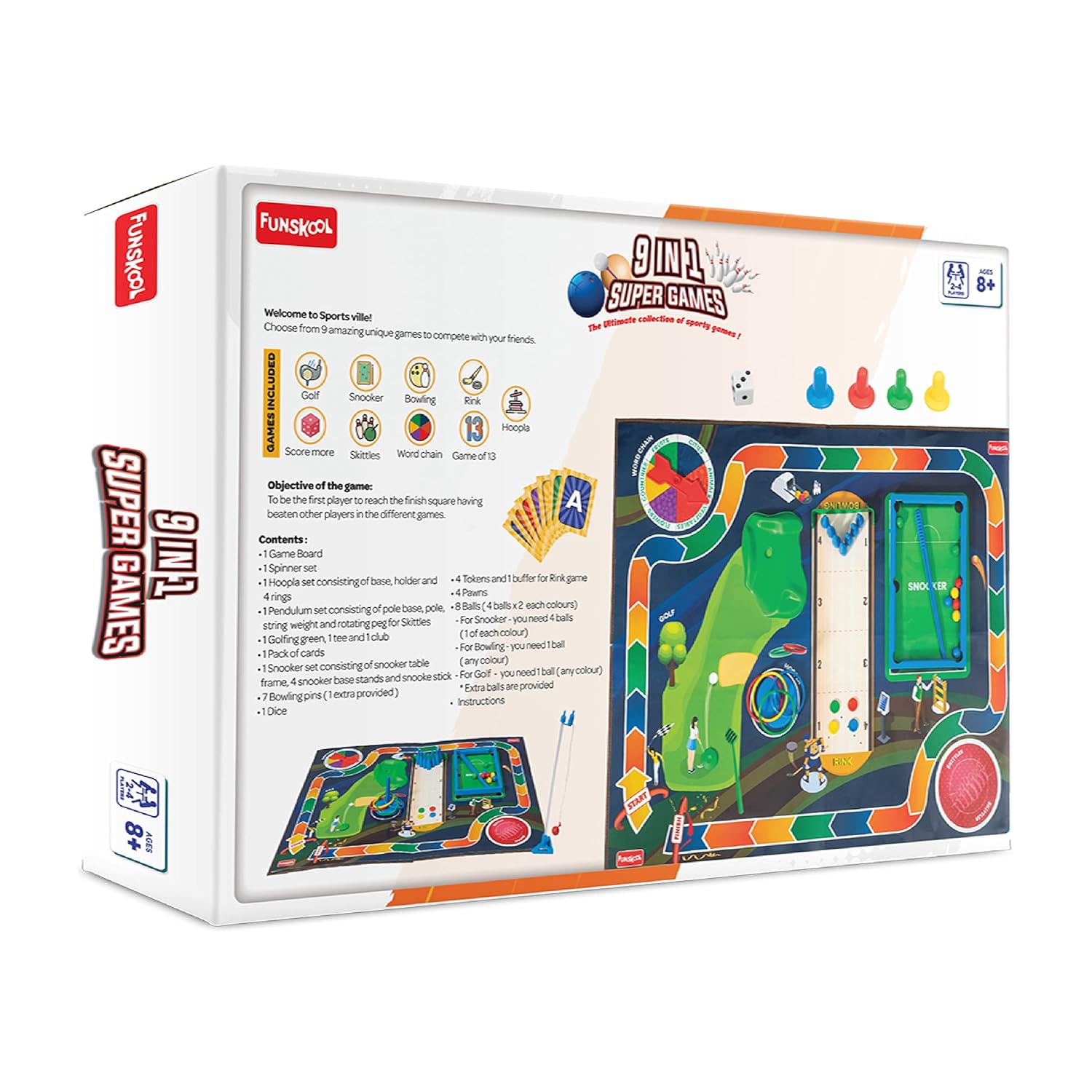 Funskool Kid Games - Super 9 in 1 Compact Game