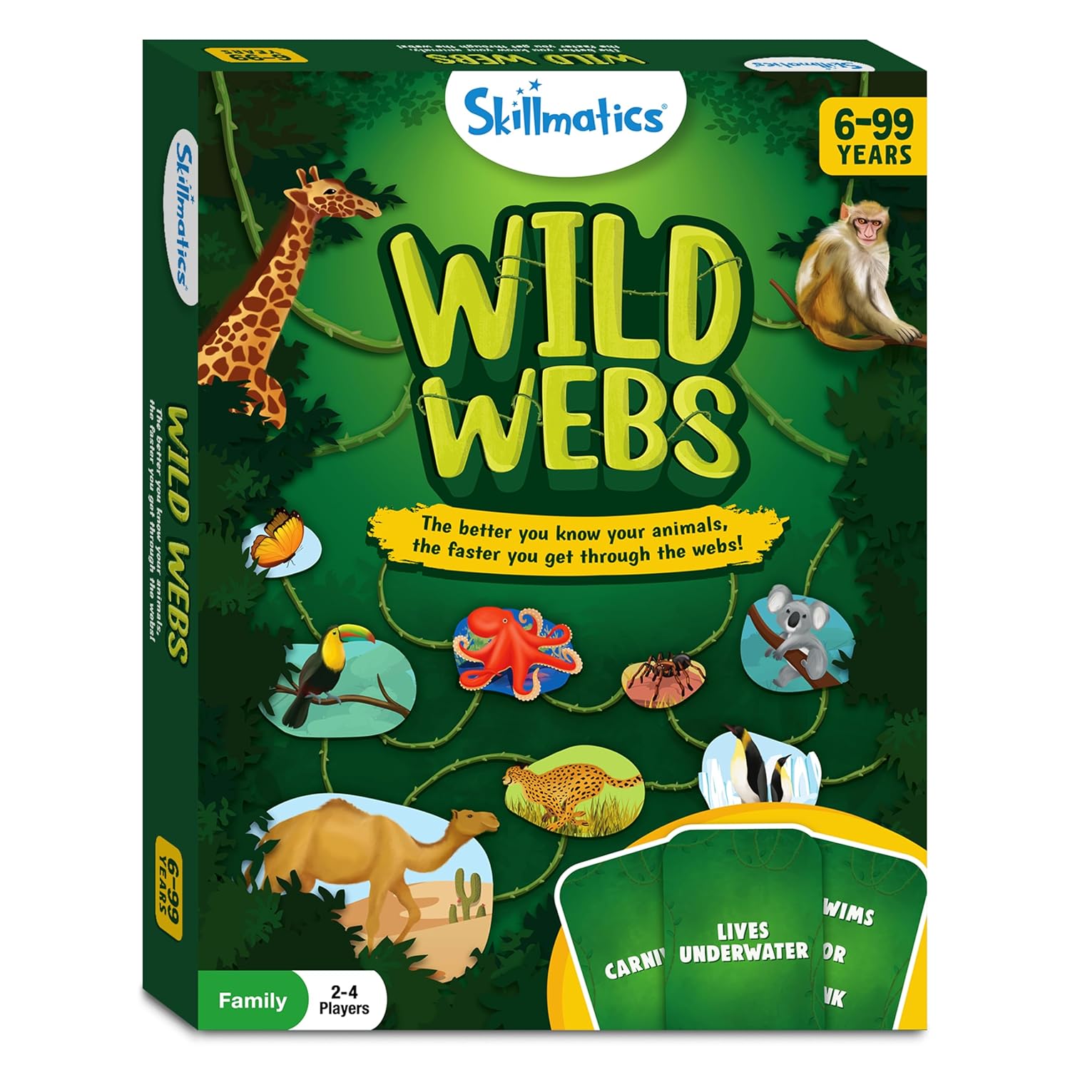 Skillmatics Board Game - Wild Webs, Animal Learning Game