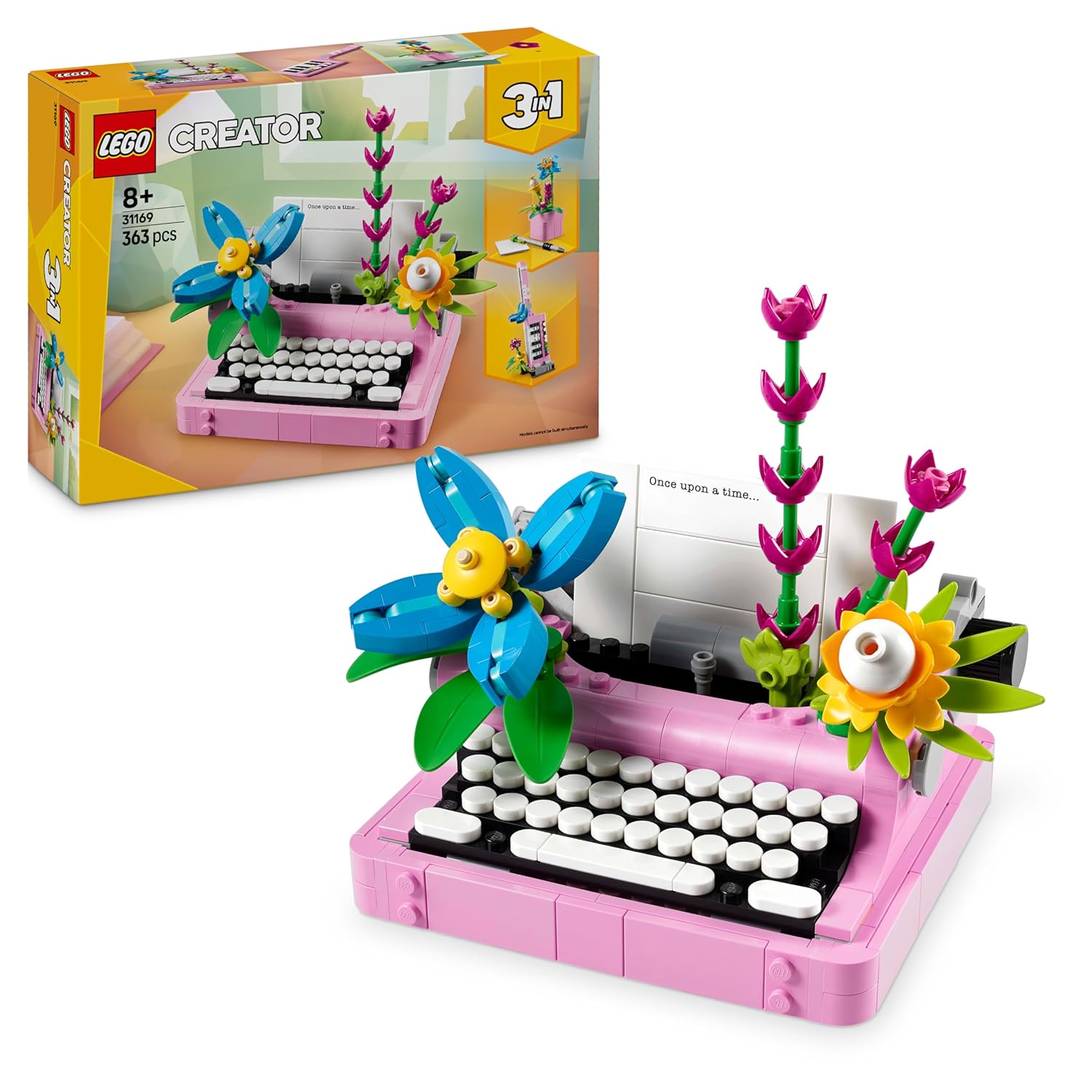 LEGO Creator 3in1 Typewriter with Flowers Toy Playset 31169 Building Blocks Toys for 8+ Gift for Boys and Girls
