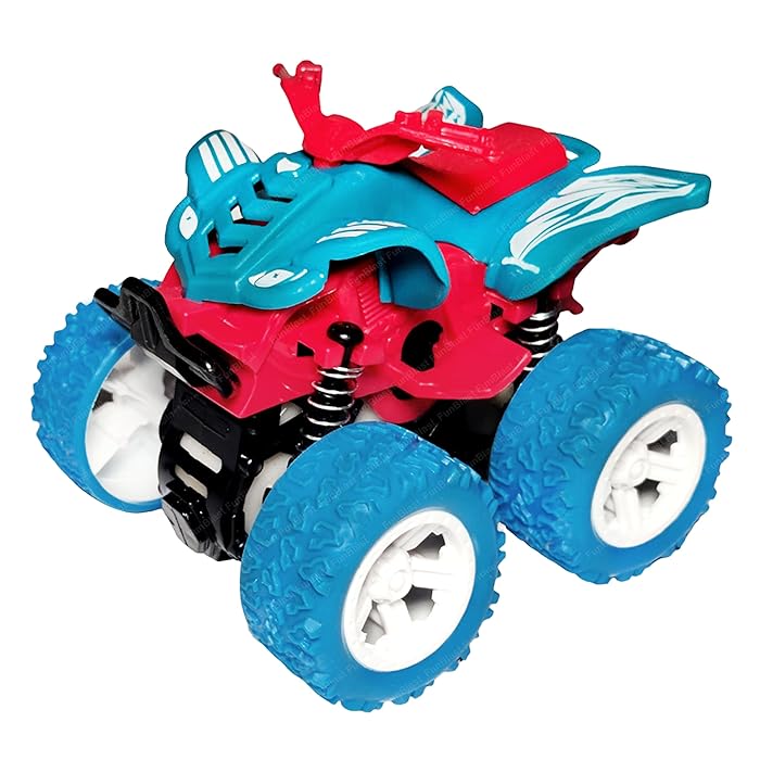 Monster Truck Toy for Kids – 4 x 4 Big Wheel Drive Friction Powered Mini Truck Toy, 360 Degree Rotation |  Crawling Rock Crawler Toy for Kids | Multicolor