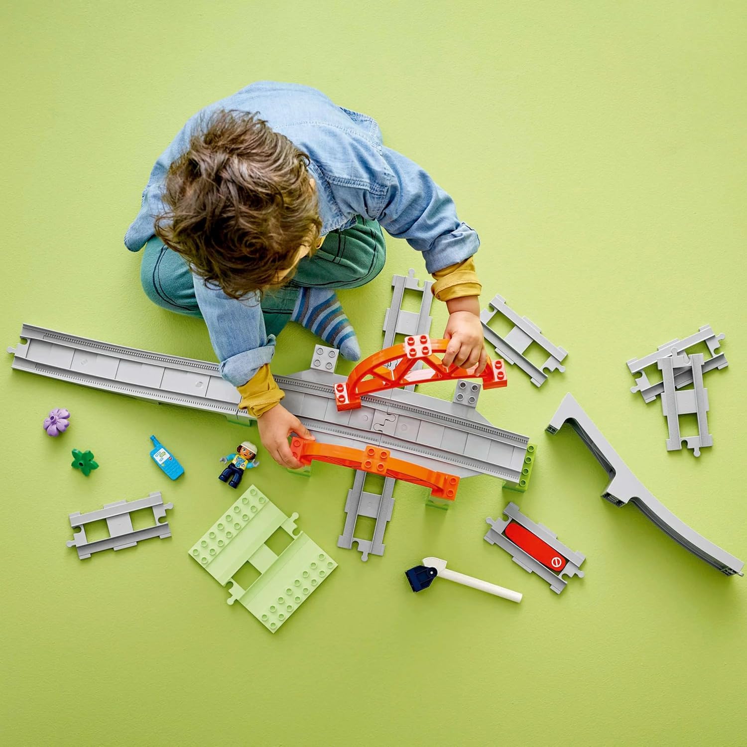 LEGO DUPLO Town Train Bridge and Tracks Expansion Set 10426 Building Blocks Toys for Kids