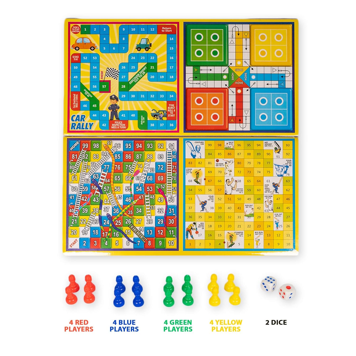 Ratna's 5 in 1 Business Senior Game with Plastic Coins Along with Other Board Games Multicolour For Kids and Adults