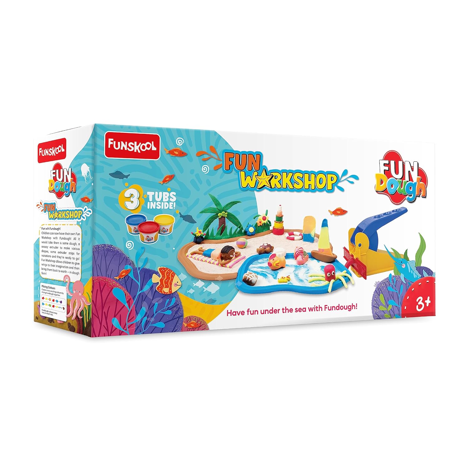 Funskool-Fundough Playset Fun Work Shop, kindles imagination to bring life to multiple shapes with snazzy extruder, multicolor