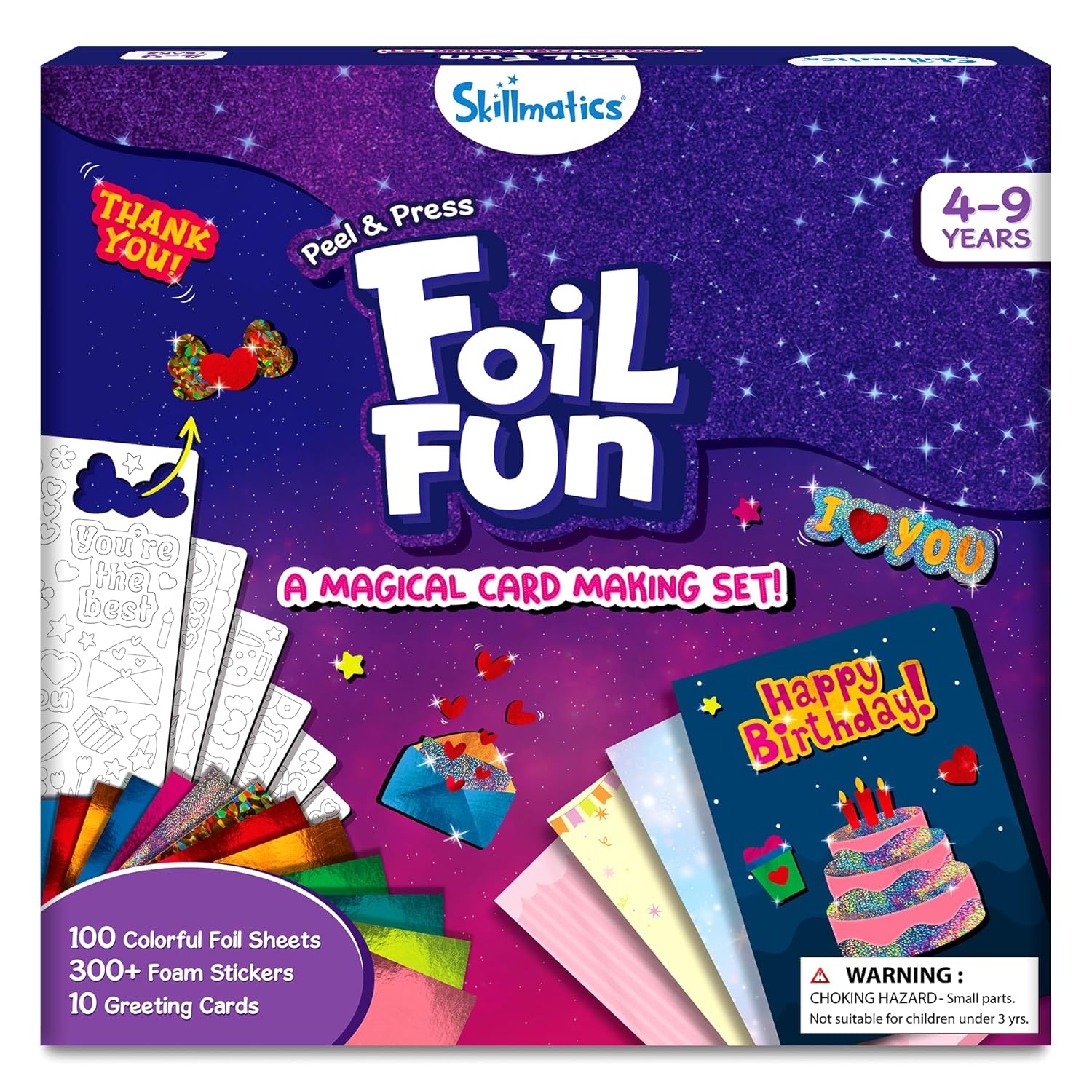 Skillmatics Art & Craft Activity-Foil Fun Card Making Set, No Mess Art for Kids, Craft Kits & Supplies, DIY Creative Activity,Card Game Gifts for Kids