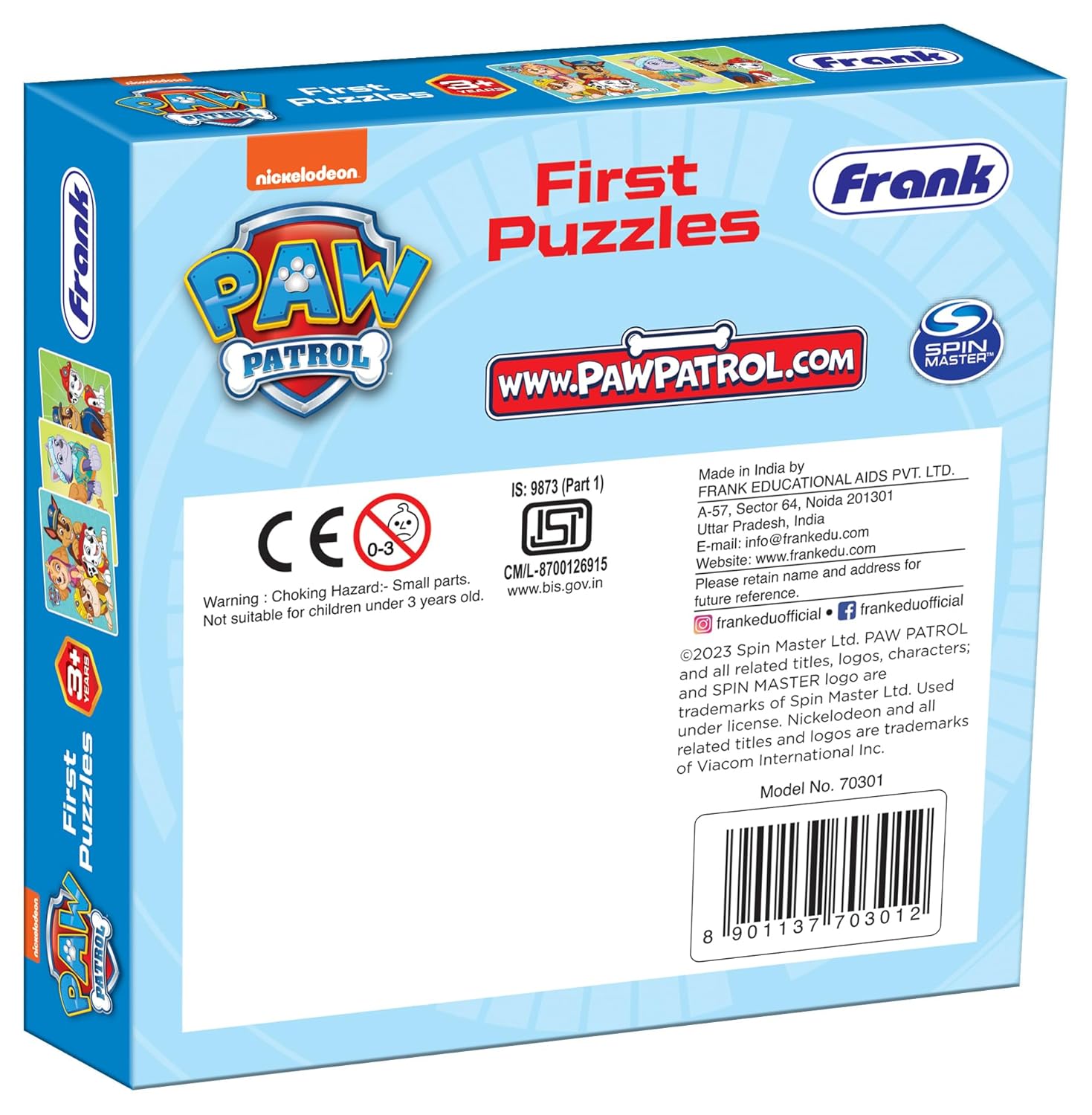 Frank First Puzzles - A Set of 3 Jigsaw Puzzles for Kids Above 3+ Years