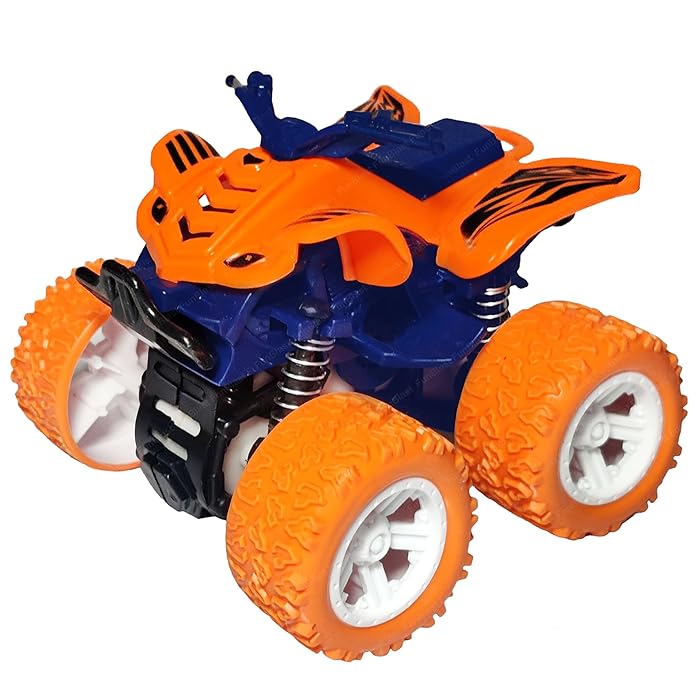 Monster Truck Toy for Kids – 4 x 4 Big Wheel Drive Friction Powered Mini Truck Toy, 360 Degree Rotation |  Crawling Rock Crawler Toy for Kids | Multicolor