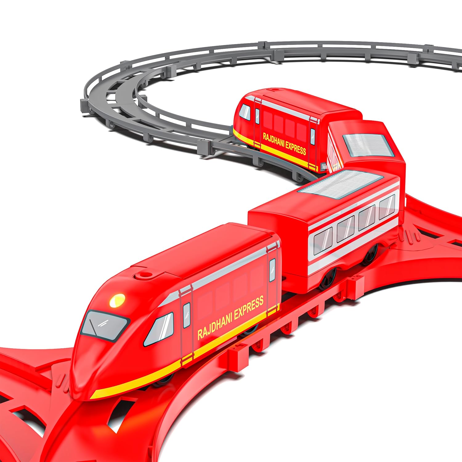 Mirana Rajdhani Express Bullet Train Toy Set for Kids, Multiple Railway Track Layout, AAA Battery Operated, for Boys & Girls 1+ Years, Made in India - [53 Pcs]