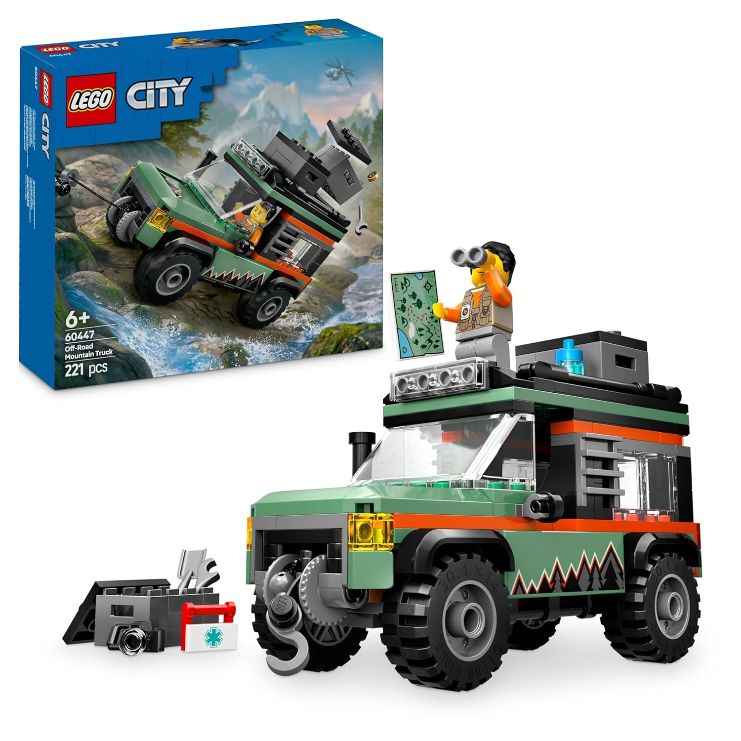 LEGO City Off-Road 4x4 Mountain Truck Adventure Toy 60447 Building Blocks Toys for 6+ Gift for Boys and Girls