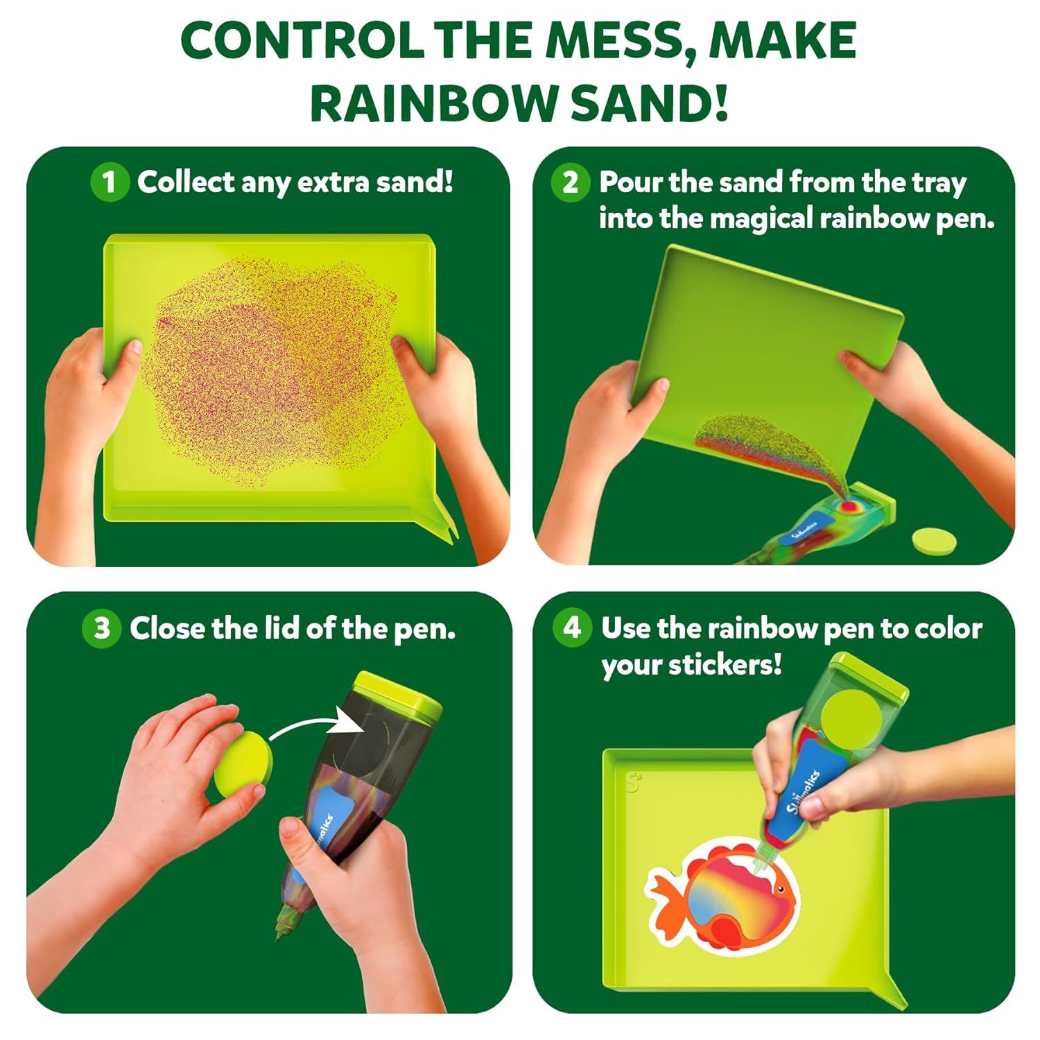 Skillmatics Sand Art Activity - Animals, Create & Stick 50+ Colorful Stickers, Creative Craft Kits & Supplies for Kids, Gifts for Girls & Boys | Multicolor