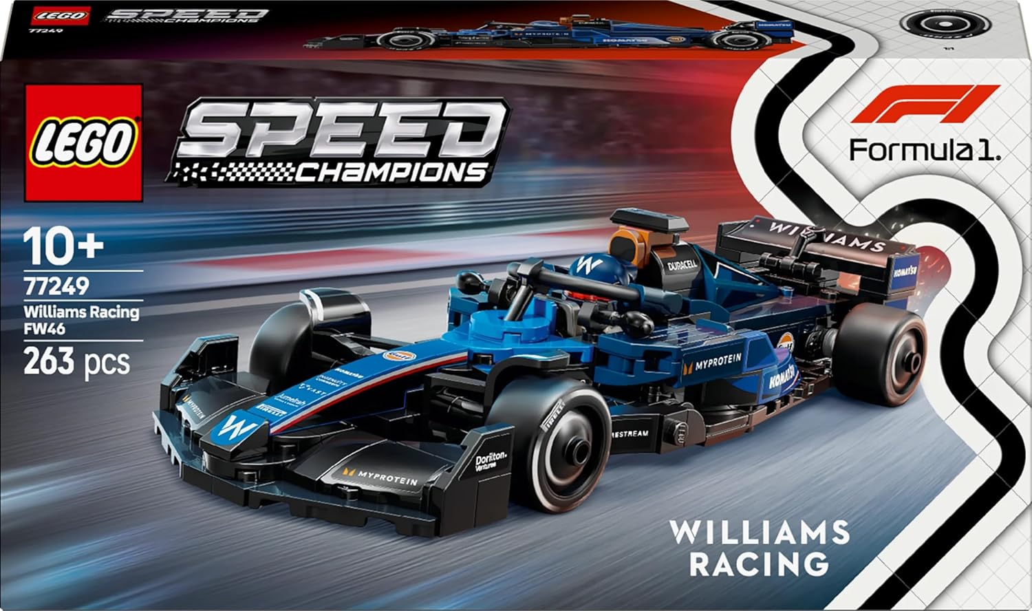 LEGO Speed Champions Williams Racing FW46 F1 Race Car Vehicle Set 77249 Building Blocks Toys for 10+ Gift