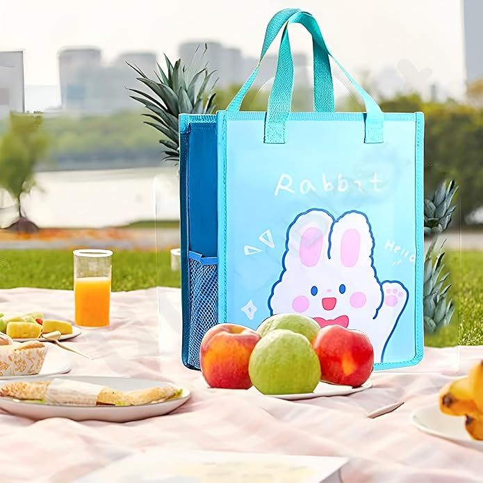 School File Folder Document Bag – Student Canvas Tuition Bag for Boys & Girls, Notebook Tote Bag, Cute Cartoon Printed Folder, Stationery for Kids