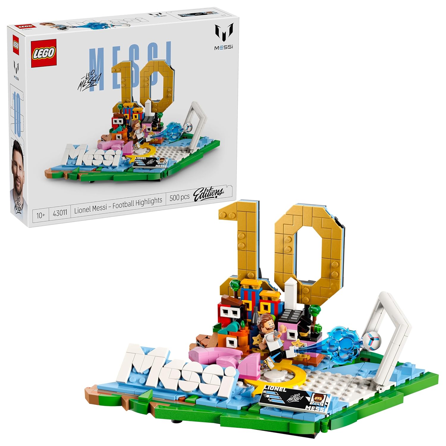 LEGO® Editions Lionel Messi – Soccer Highlights - Soccer Decor Building Set for Kids - 43011