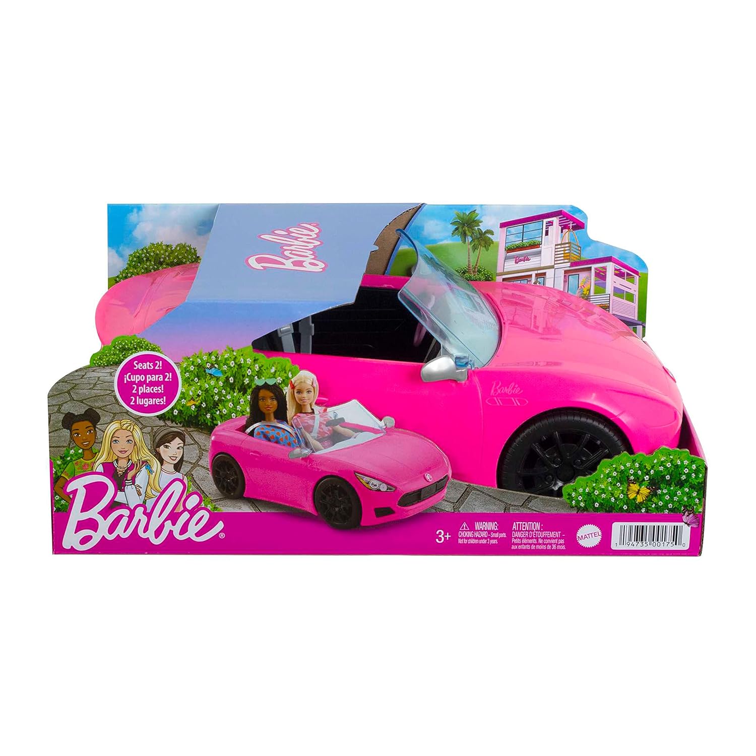 Barbie HBT92 Pink Convertible 2-Seater Vehicle Doll