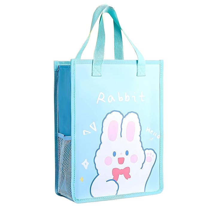 School File Folder Document Bag – Student Canvas Tuition Bag for Boys & Girls, Notebook Tote Bag, Cute Cartoon Printed Folder, Stationery for Kids