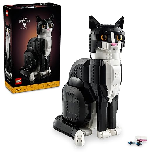 LEGO 21349 Ideas Tuxedo Cat, Gift Idea for Animal-Lovers - 1710 Pcs - Color May Very
