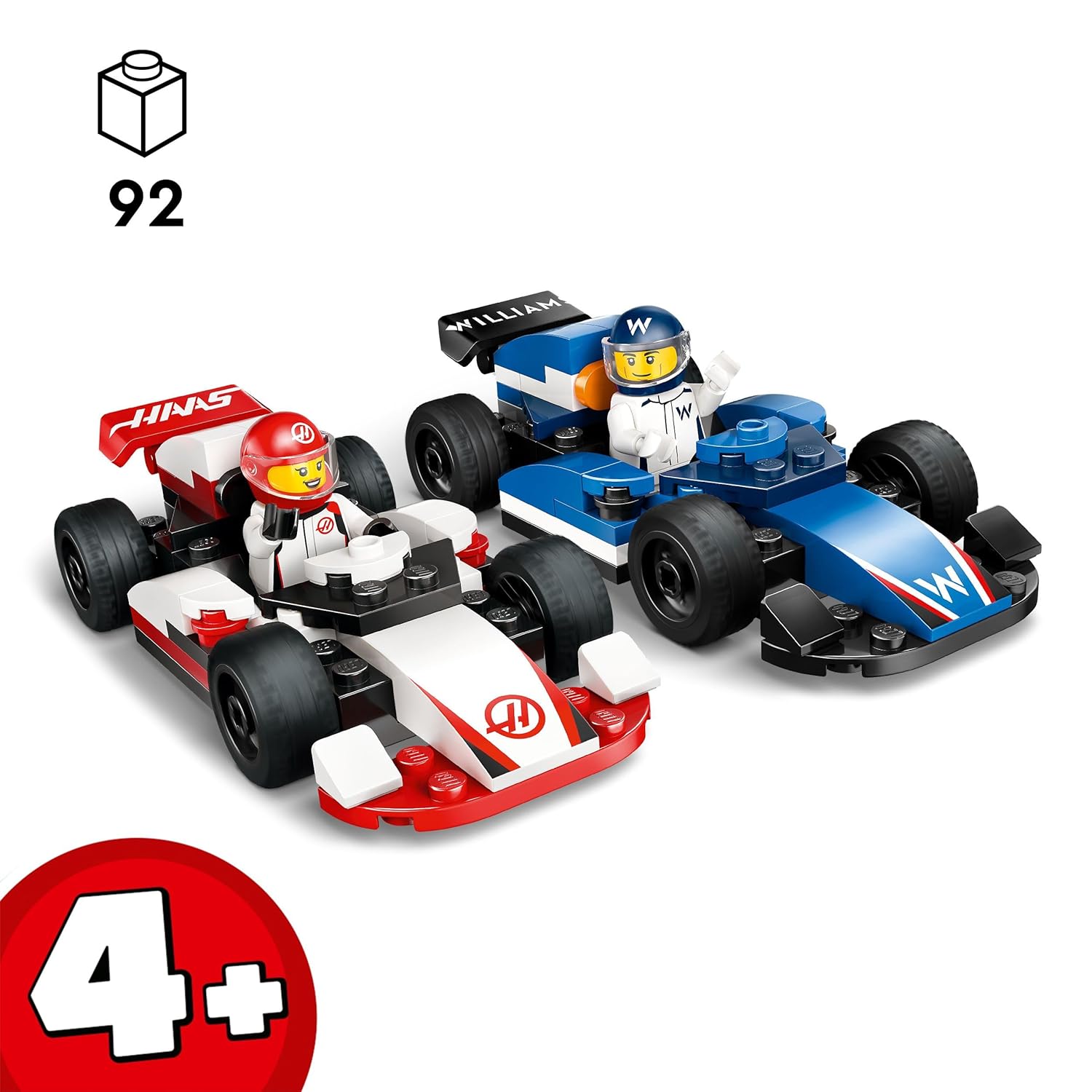 LEGO City F1 Williams Racing & Haas F1 Race Cars Vehicle Toy Set 60464 Building Blocks Toys for 4+ Gift for Boys and Girls