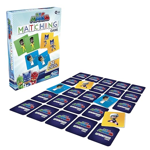 Hasbro Gaming Pj Masks Matching Game for Kids - 72Cards - Multicolor