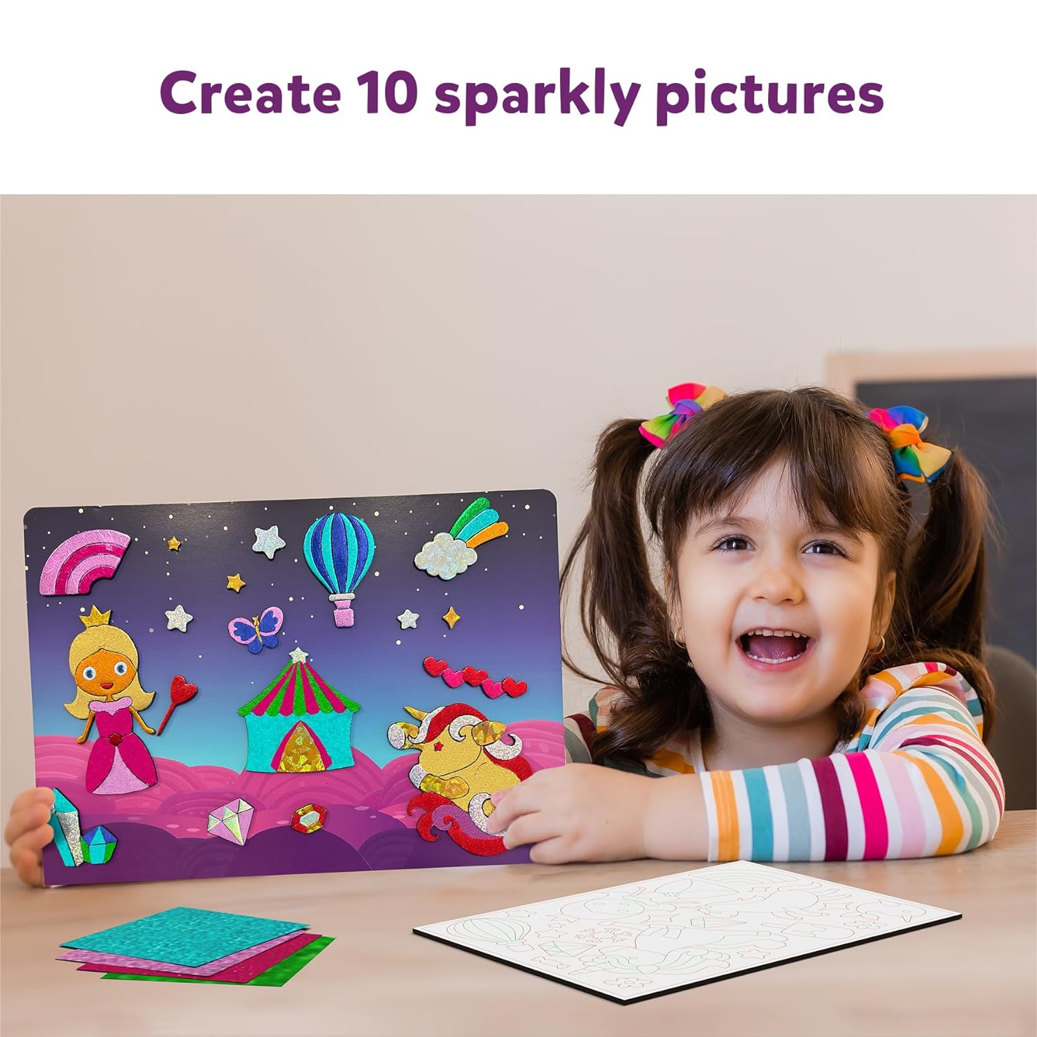 Skillmatics Foil Fun: Unicorns & Princesses Art Kit - No Mess, Creative Crafts for Kids, DIY Activity Set, Ideal Gifts for Ages 4-9, Travel-Friendly