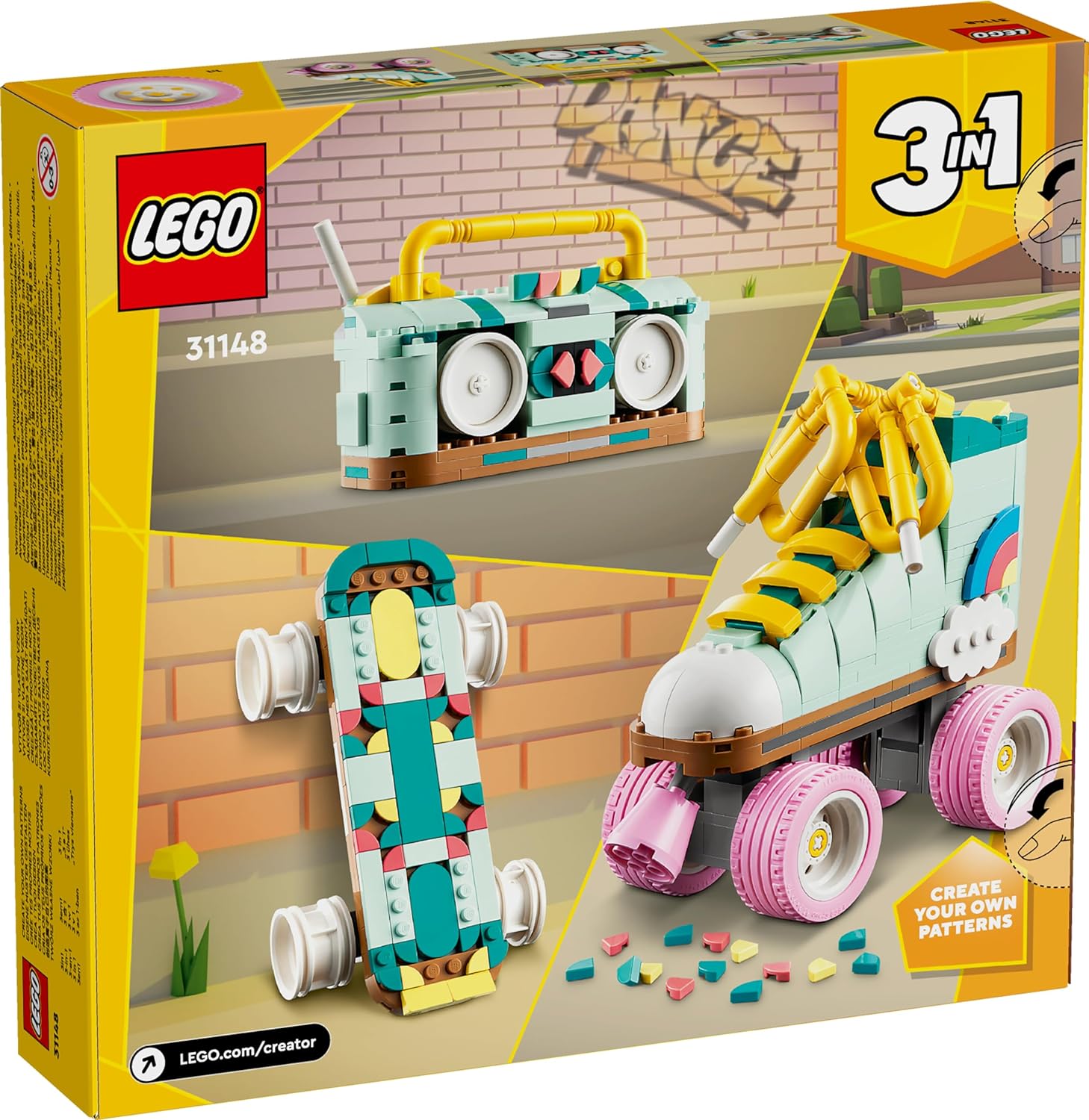 LEGO 31148 Creator Retro Roller Skate 3in1 Toy - 342 Pieces - Multicolor