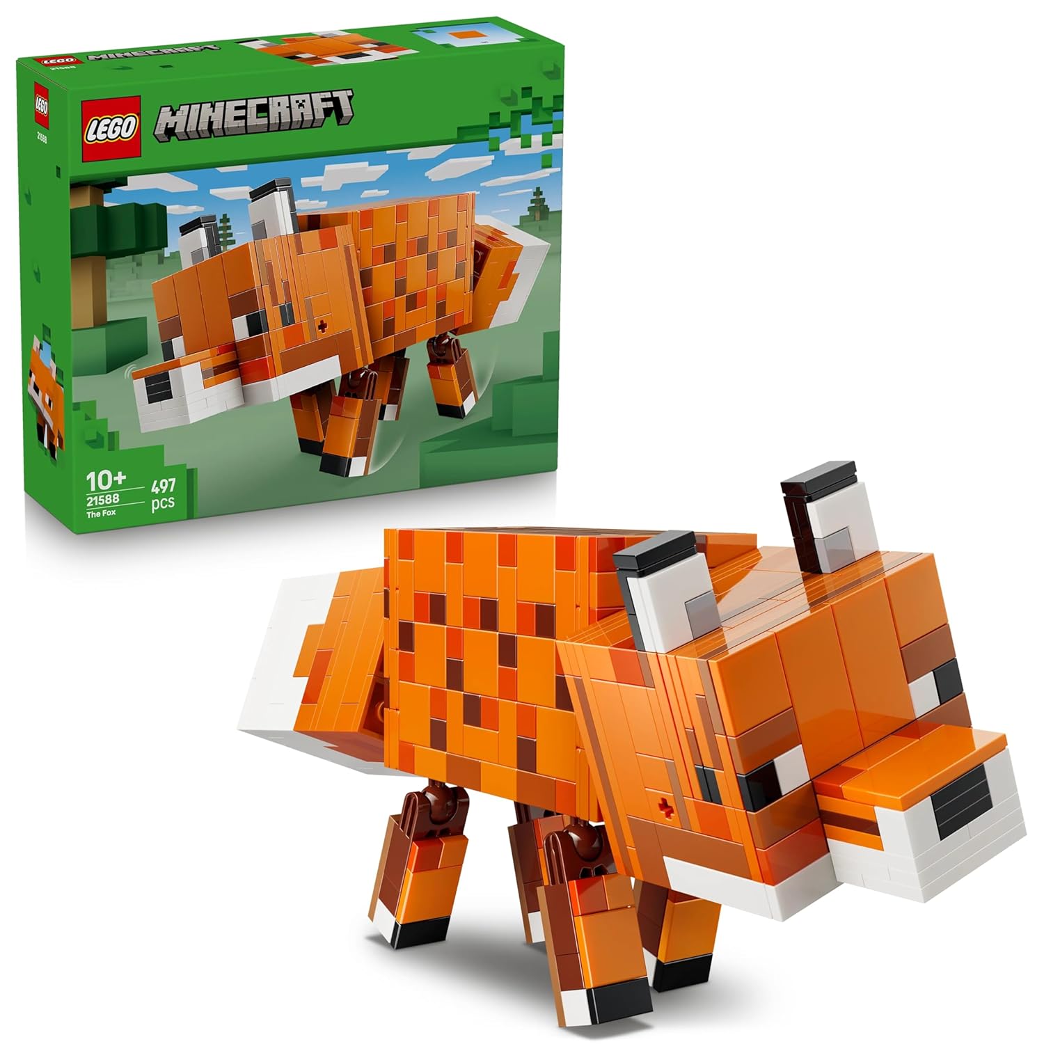 LEGO Minecraft The Fox Gaming Decoration Building Set - Animal Figure Toy - Game Decor Gift - 21588